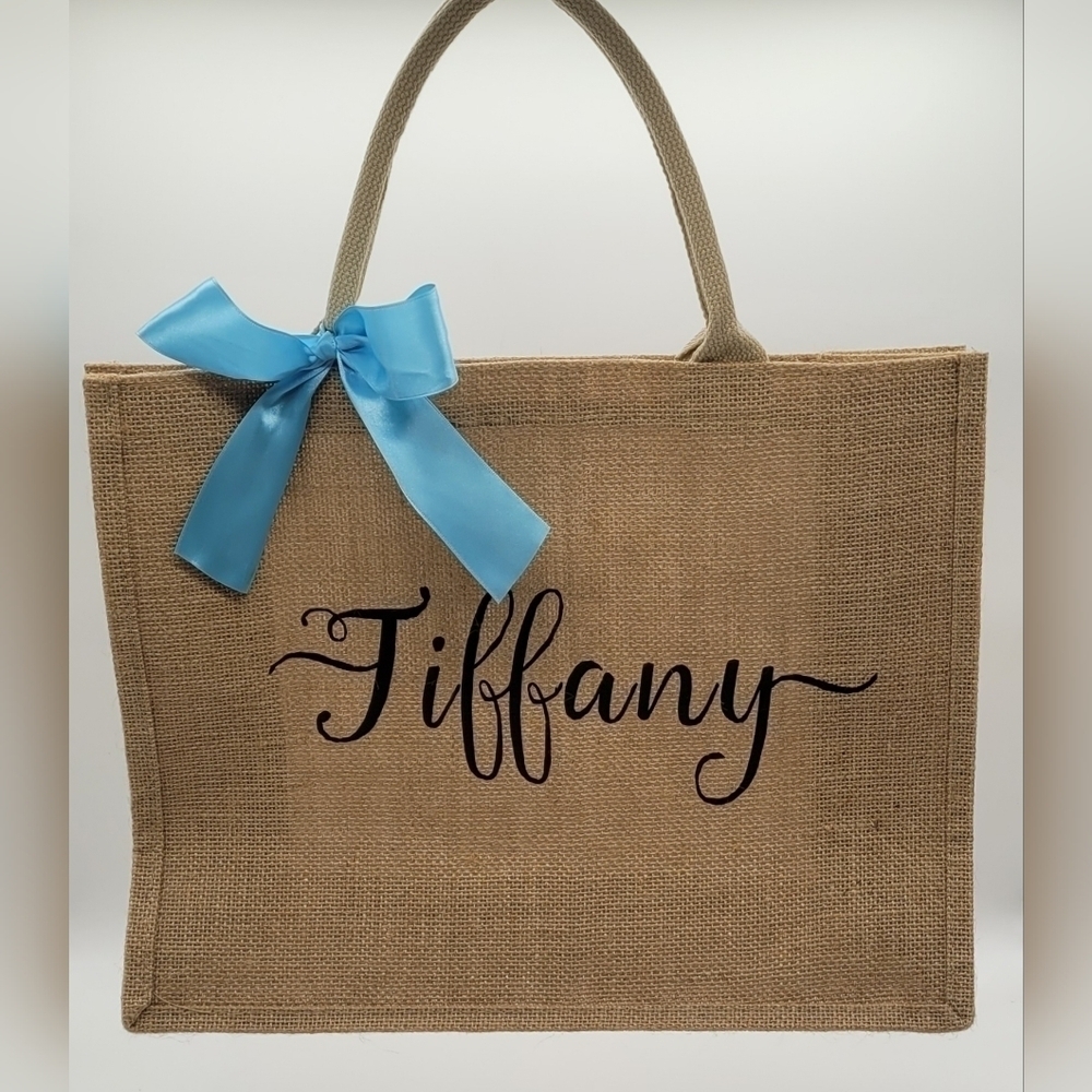 Burlap Personalized Tote (Tiffany)​​​